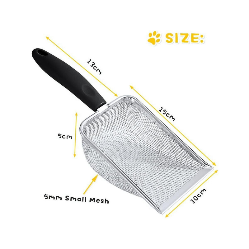 Scoop,durable Litter Cleaner Corner Shovel,stainless Steel Mesh Litter Shovel,easy To Clean Sand W