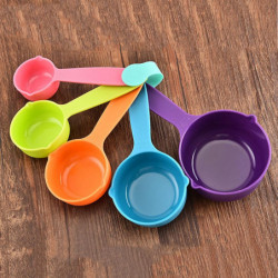 5pcs Plastic Measuring Cups Spoon Scoop Kitchen Cooking Tool Baking Utensil