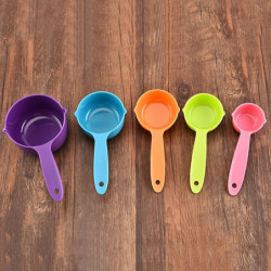 5pcs Plastic Measuring Cups Spoon Scoop Kitchen Cooking Tool Baking Utensil