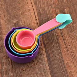 5pcs Plastic Measuring Cups Spoon Scoop Kitchen Cooking Tool Baking Utensil