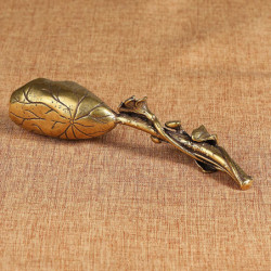 Vintage Copper Lotus Tea Scoops Shovel Teawares Accessories Decorations Antique