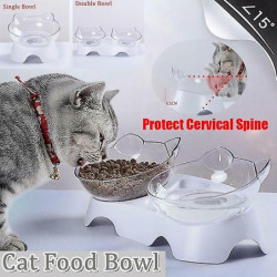 15c Slant Protect Cervical Spine Cute Design Cat Ears Cat Shape Bowl Pets' Food Pot Double/single Bowl Drinking [...]