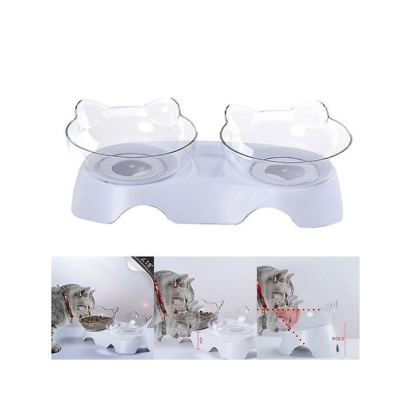15c Slant Protect Cervical Spine Cute Design Cat Ears Cat Shape Bowl Pets' Food Pot Double/single Bowl Drinking [...]