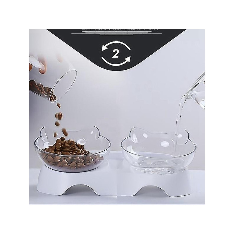 15c Slant Protect Cervical Spine Cute Design Cat Ears Cat Shape Bowl Pets' Food Pot Double/single Bowl Drinking [...]
