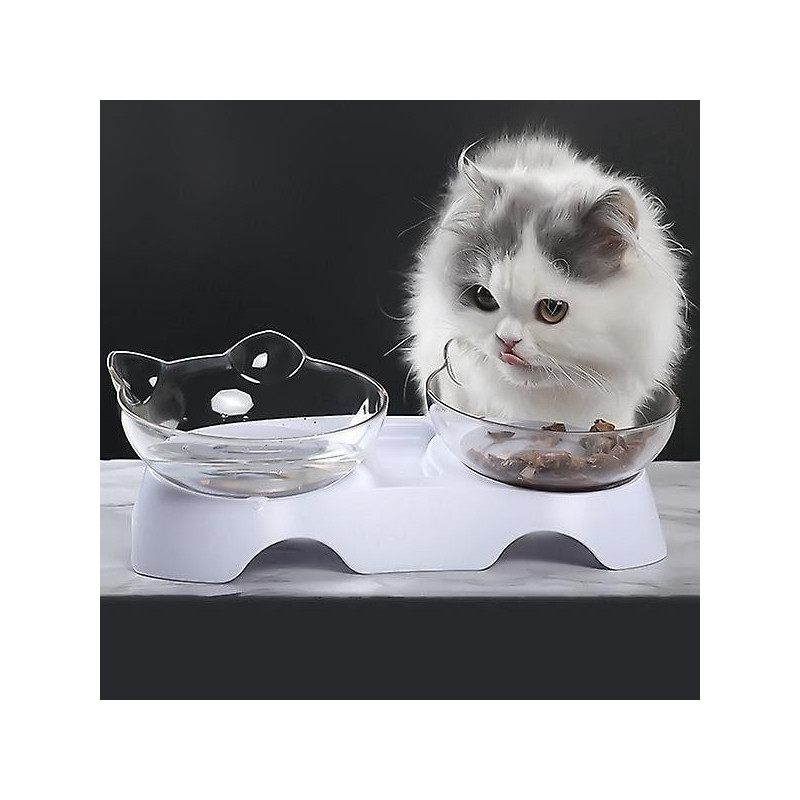 15c Slant Protect Cervical Spine Cute Design Cat Ears Cat Shape Bowl Pets' Food Pot Double/single Bowl Drinking [...]