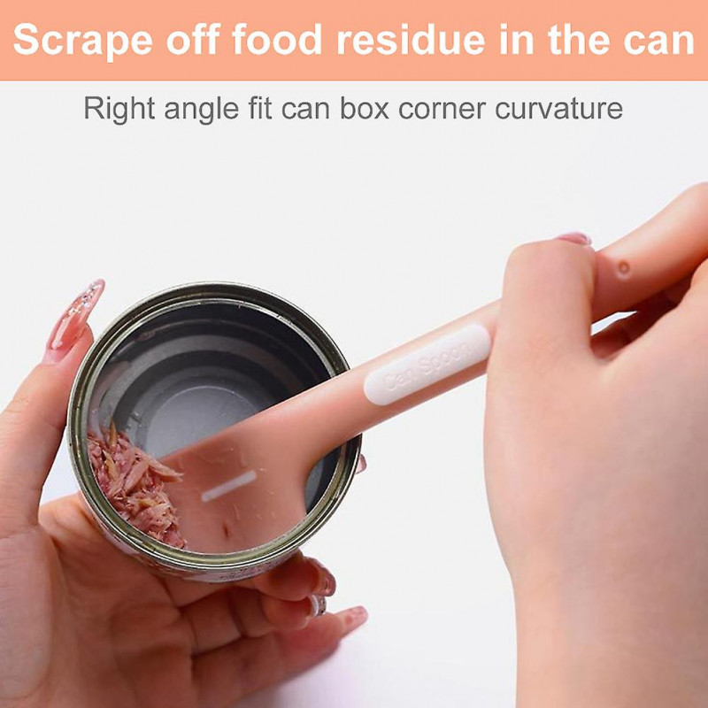 2pcs Pet Food Can Spoon Dogs Cats Long Handle With 2pcs Lid Wet Silicone Feeding