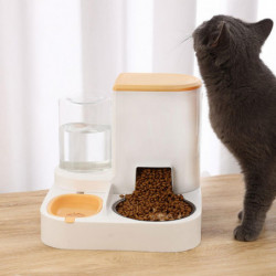 1 Set Pet Food Feeder Large Capacity Food Grade Visible Design No Battery Required Feeding Pet Autom