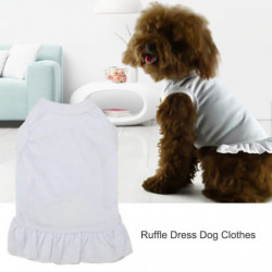 ZHOUBA Dog Skirt Round Neck Pet Supplies Solid Color Ruffle Pet Dog Clothes for Party