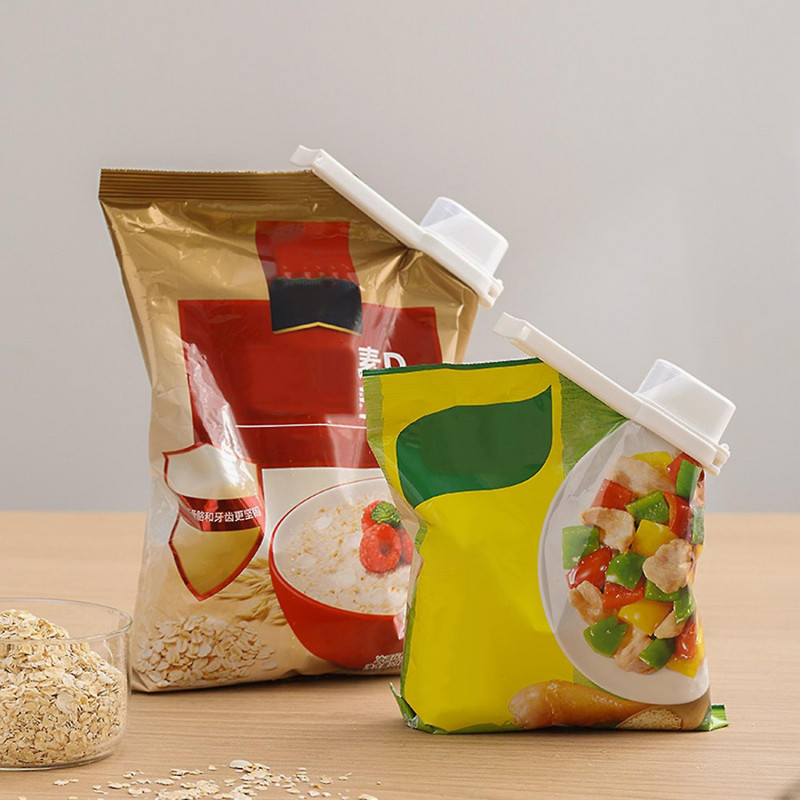 2Pcs Sealing Clip with Lid Long Damp-proof Food Preservation Snack Bread Storage Bag Sealing Clamp S