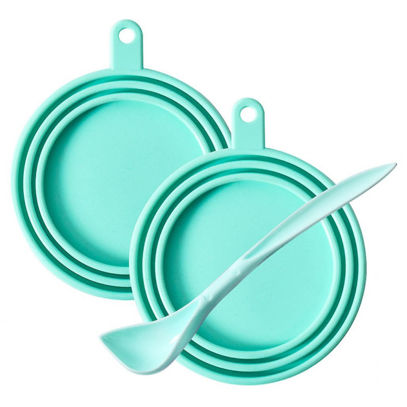 Pet Canned Lid Long Handle Spoon Set Reusable Can Cover Feeding Scoop Kit Dog Food Fresh-keeping Tin Sealing Cap