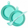 Pet Canned Lid Long Handle Spoon Set Reusable Can Cover Feeding Scoop Kit Dog Food Fresh-keeping Tin Sealing Cap