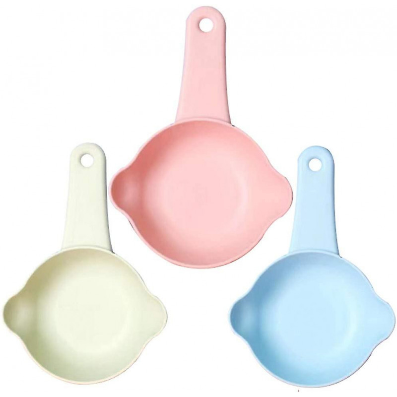 3pcs 1/2 Cup Pet Food Scoop, Measuring Food Spoon Scooper For Dog Cat Birds, Long Comfortable Handle
