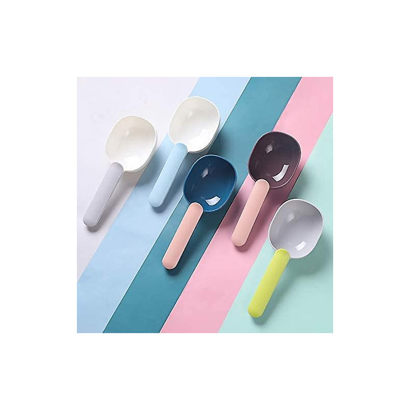 5pcs Pet Food Scoop & Clip, Cat Food Scoop Measuring Scoop Plastic Scoop, Dog Food Scoop