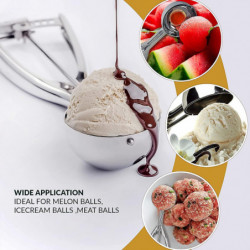 Ice Cream Scoops With Easy Trigger - Large Sized (6.3cm) 304 Stainless Steel Cookie Scoop Ice Cream Scoops With Easy Trigger - Large Sized (6.3cm) 304 Stainless Steel Cookie Scoop