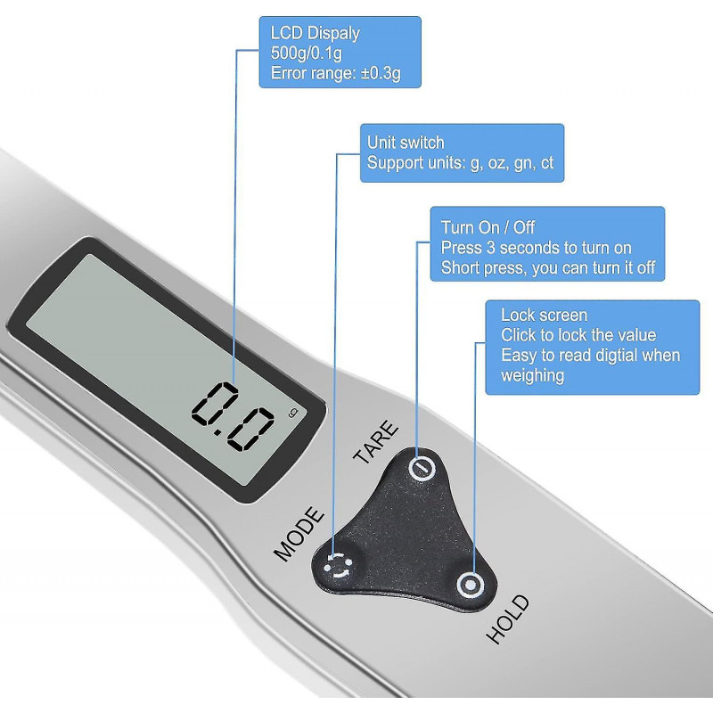 Tihokile Digital Scale Spoon With Lcd Display, High Precision Measuring Spoon 0.1-500g For [...]