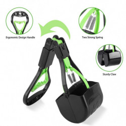 Pelle à crottes de 17,7 po pour chiens, pelle à crottes à long manche avec matériau à haute résistance, incassable [...]