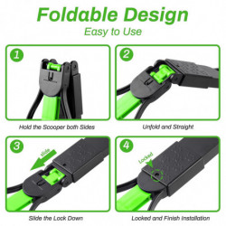 Pelle à crottes de 17,7 po pour chiens, pelle à crottes à long manche avec matériau à haute résistance, incassable [...]