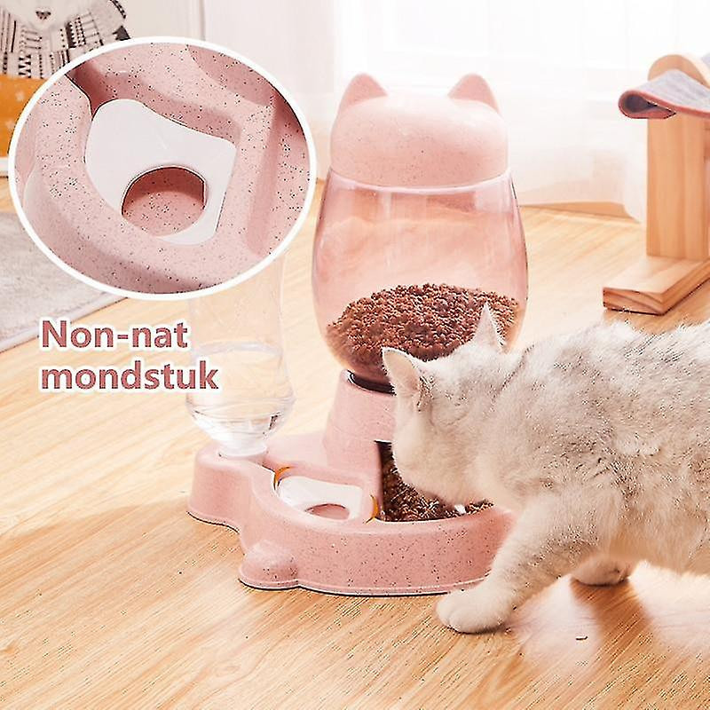 Pet Dog Automatic Feeder Dog Waterer Home Cat Food Bowl And Water