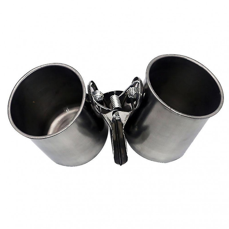 2pcs Clip Cup Birds Stainless Steel Creative Parrot Safe Feeder Food Water Bowl Clip Cup Feeding Too