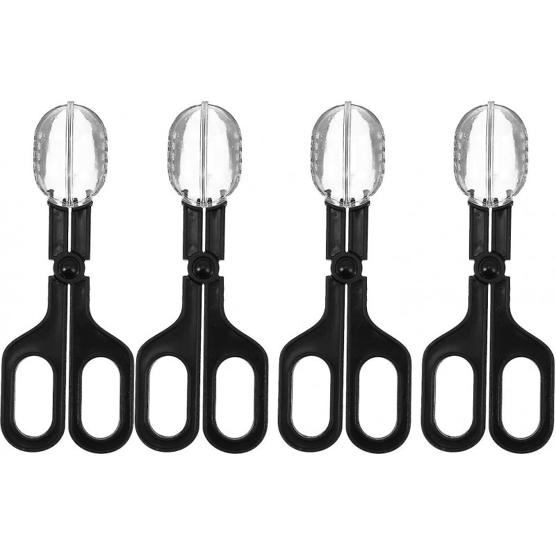 Pet Long Handle Grab Feeding Cleanup Clip Supplies (noir) 4 Pcs (h-4)