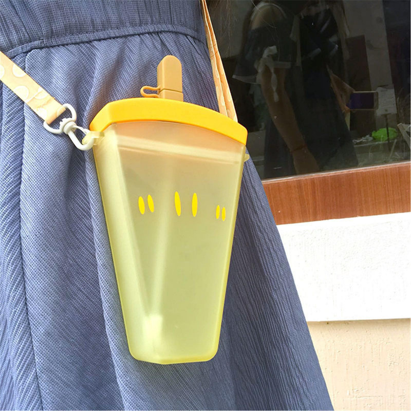 Kitchen Goodies Cute Popsicle Water Cup Fruit Water Cup Portable Plastic Water Cup With Lanyard