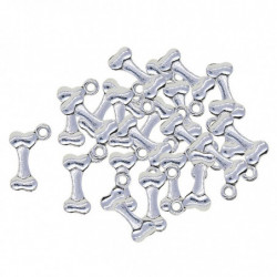 50x Tibetan Silver Cute Dog Pet Bone Shape Charms Pendant Diy Jewelry Making