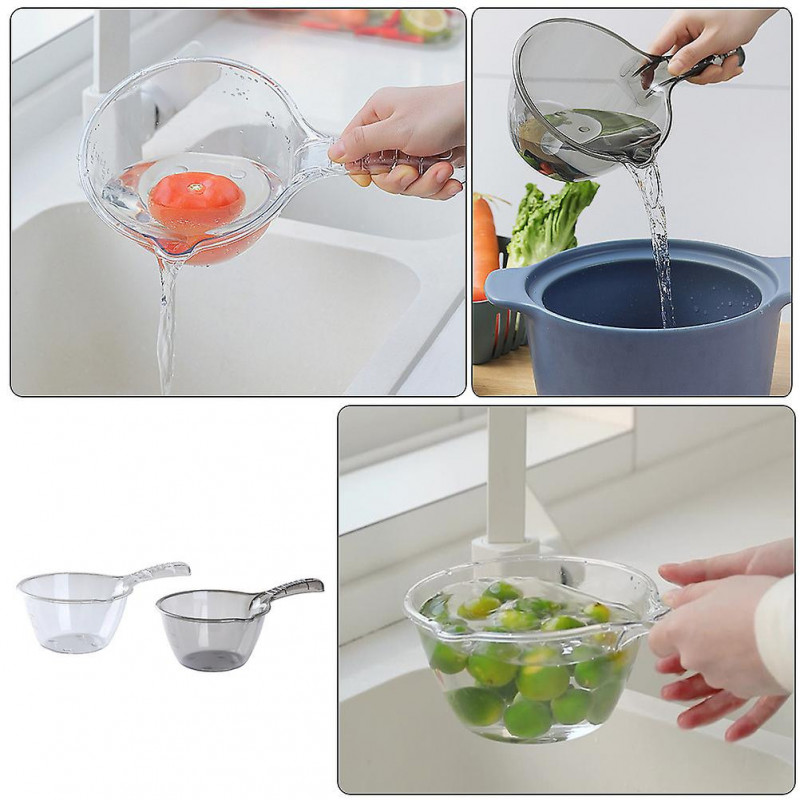 2Pcs Multipurpose Water Scoop Practical Kitchen Plastic Water Scoop for Home