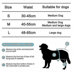 Lot De 3 Couches Réutilisables Lavables Pour Chiens, Culottes Pour Chiens Très Absorbantes-YUHAO