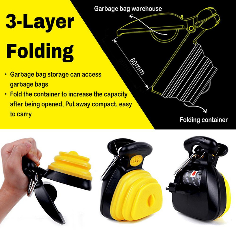 Dog Pet Travel Foldable Pooper Scooper With 1 Roll Decomposable Bags Poop Scoop Clean Pick Up Outdoor Excreta Cleaner