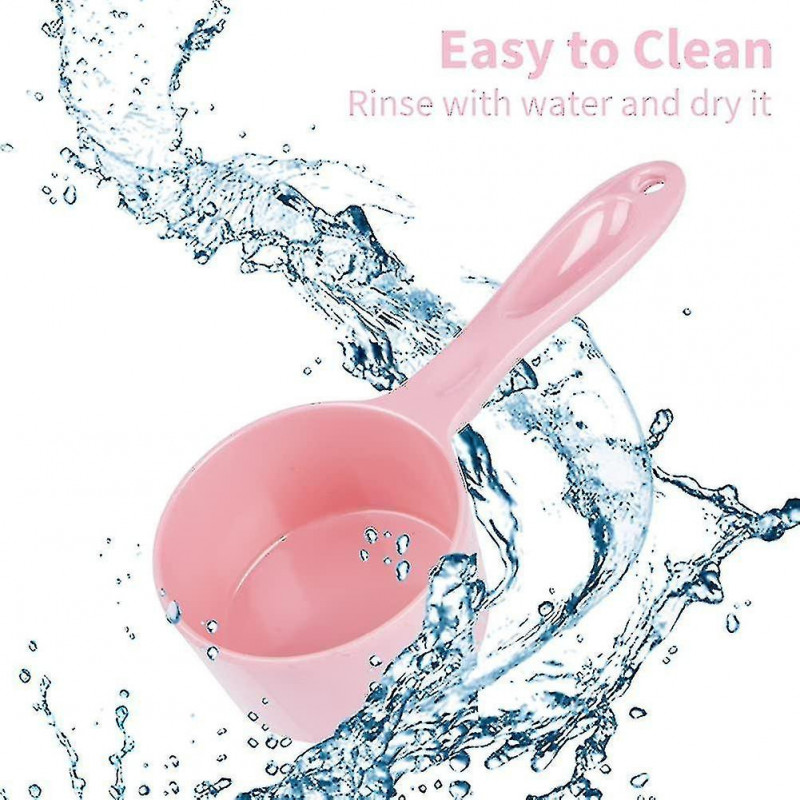 Yaju Sturdy Design Melamine Food Scoop For Dogs, Cats, Birds, Measuring Cups, Long Comfortable Handle, 1pcs, Pink