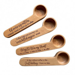 Coffee Measuring Scoop 2-In-1 Wood Engraved Coffee Scoop and Bag Clip Coffee Spoon Coffee Measuring Scoop 2-In-1 Wood Engraved Coffee Scoop and Bag Clip Coffee Spoon