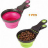 2 Pieces Collapsible Food Spoon, Silicone Measuring Spoon, Pet Food Shovel, For Vacation, Camping, Home