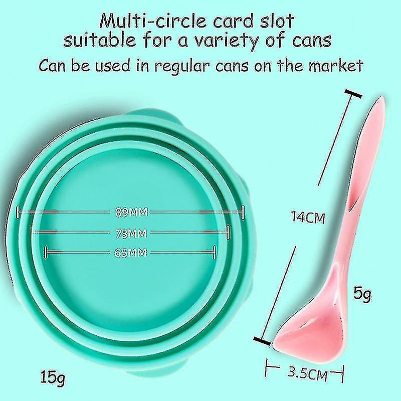 Dog Cat Canned Lid Silicone, 2-in-1 Pet Food Spoon Sealer Cover For Pet Feeding Can And Wet Food Storage