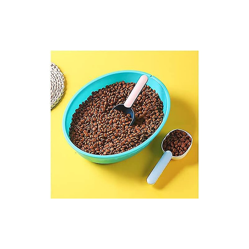 5Pcs Pet Food Scoop & Clip, Cat Food Scoop Measuring Scoop Plastic Scoop, Dog Food Scoop