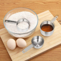 Tasse à mesurer et cuillère en acier inoxydable avec règle à mesurer, cuillère avec clip, 5 tasses à mesurer et 6 Tasse à mesurer et cuillère en acier inoxydable avec règle à mesurer, cuillère avec clip, 5 tasses à mesurer et 6