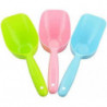 3 Pieces Plastic Handle Pet Dog Cat Food Feeder Shovel Scoop Cat Litter Scoops, 3 Colors
