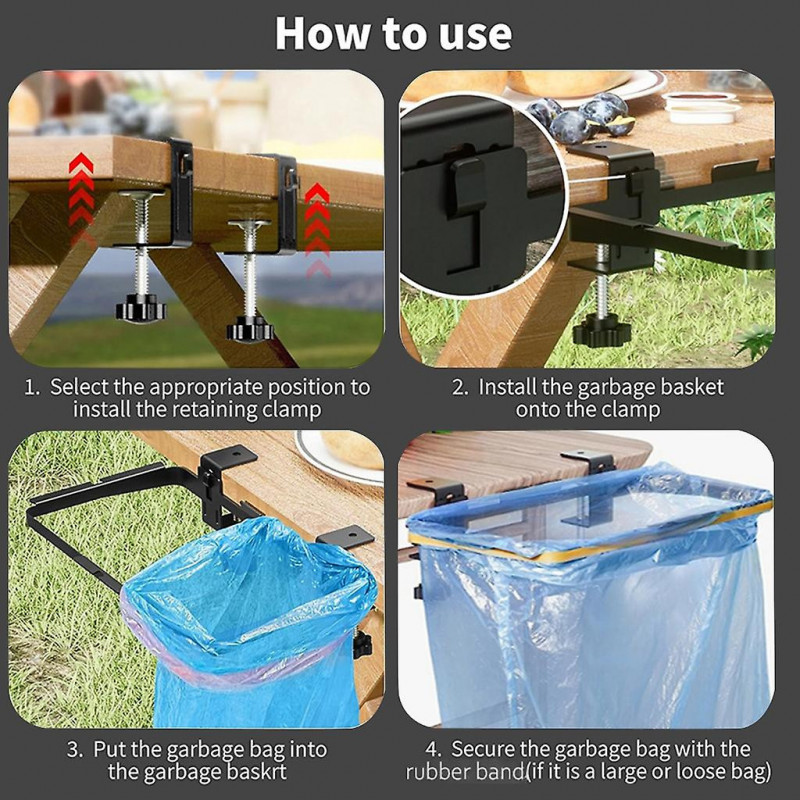 Portable Camping Trash Bag Holder Cabinet Door Trash Bags Stand Outdoor Tool