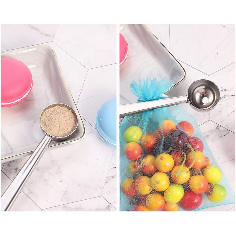 Sealing Clip, Coffee Bag Clip Stainless Steel Ground Coffee Coffee Scoop Spoon with Bag Sealing Clip 2 in 1 Dual- [...]