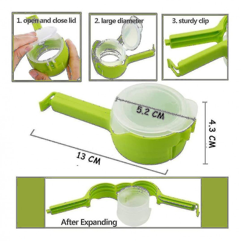 8 Pcs Food Bag Sealing Clip With Pour Spout(random Color)
