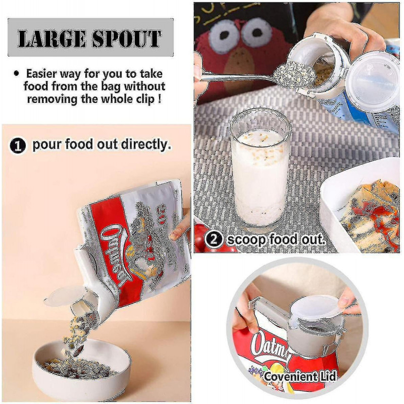 8 Pcs Food Bag Sealing Clip With Pour Spout(random Color)