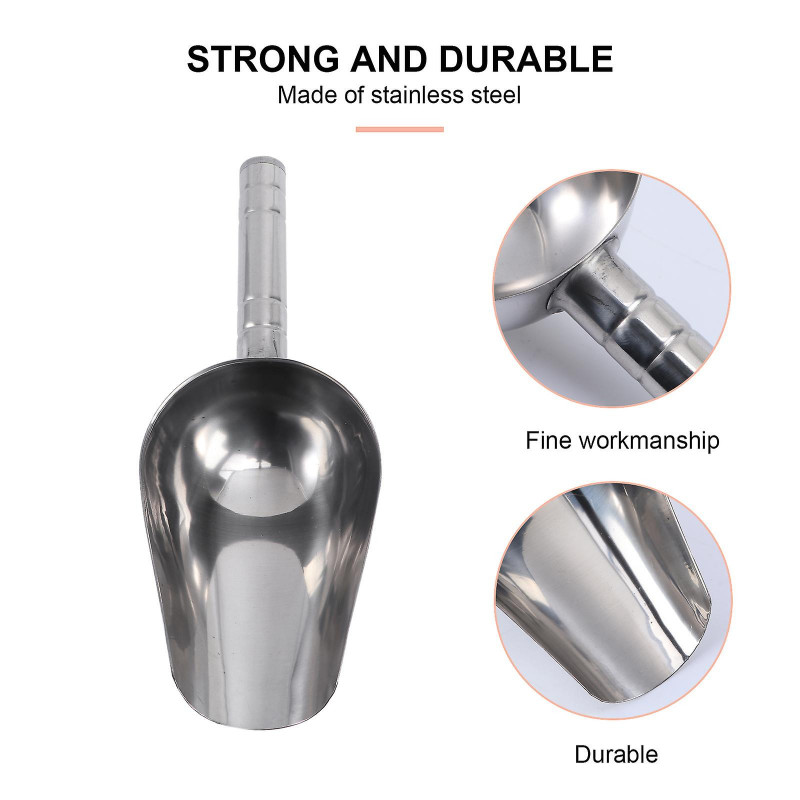 Multifunctional Scoops Stainless Steel Shovel for Pet Food Dry Goods Size M Silver