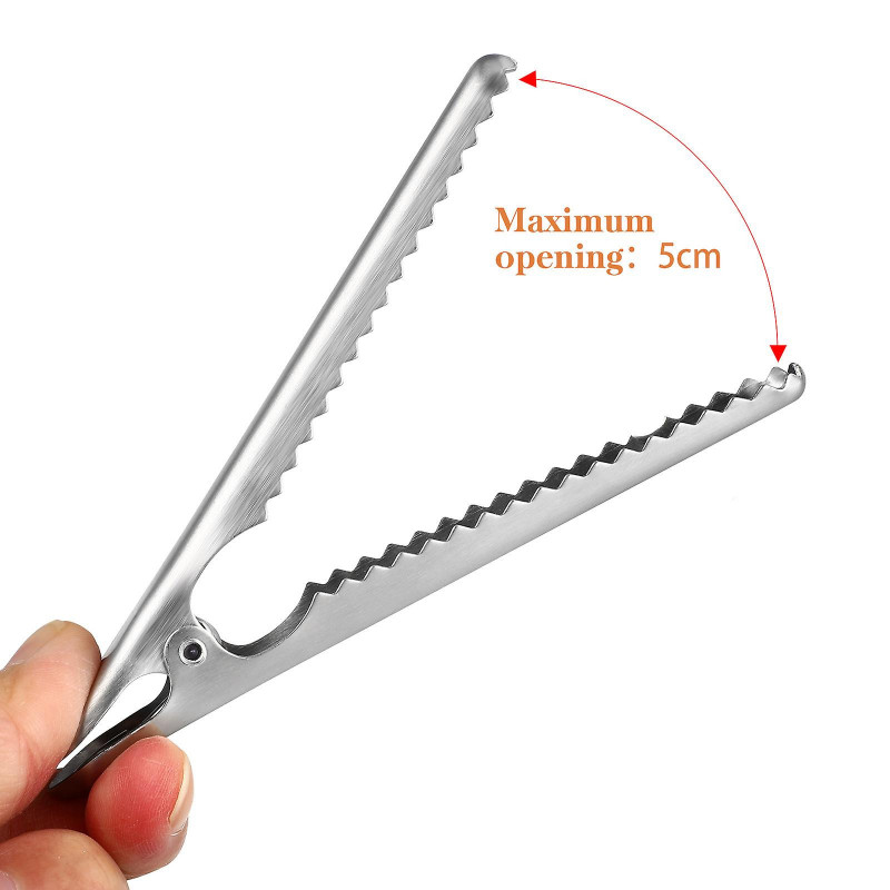 6pcs Stainless Steel Food Storage Bag Sealer Sealing Clip Kitchen Home Clamp Tools