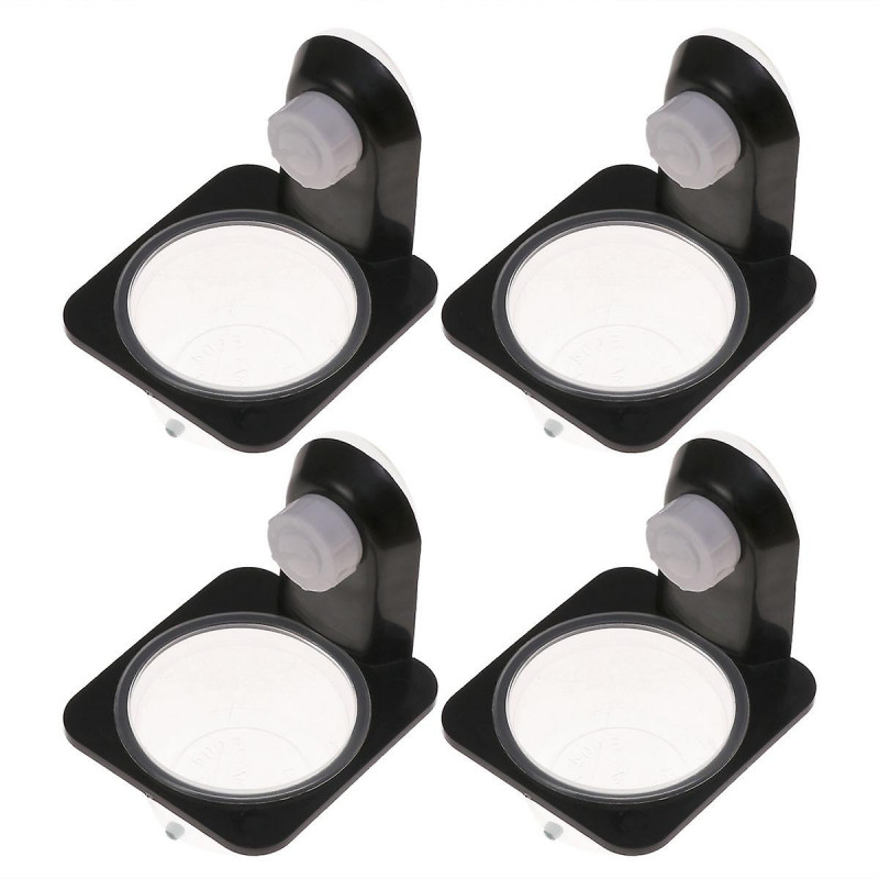 4pcs Reptile Lizard Gecko Food Water Bowl Pet Accessories Supplies (Black)