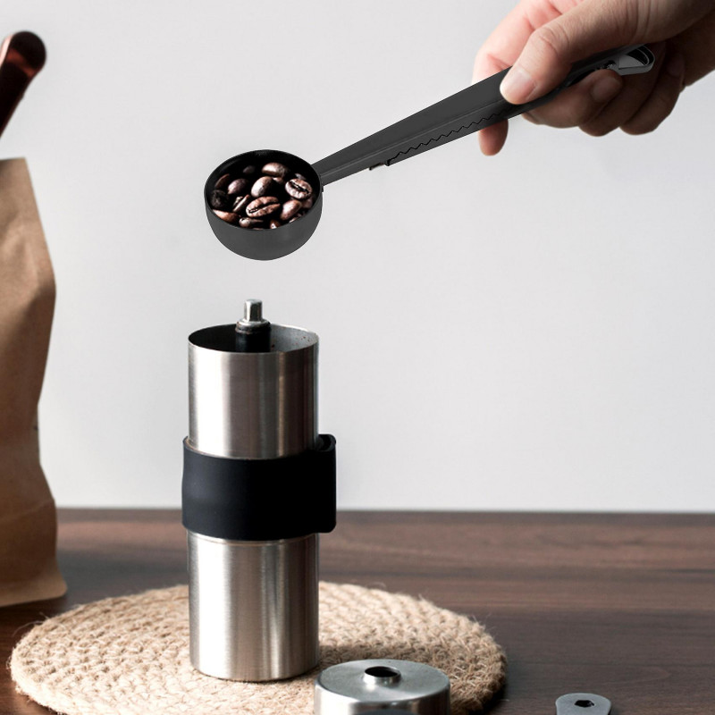 Coffee Measuring Spoon Sealing Clip,3 Pack Stainless Steel Long Handle Coffee Scoops,Sealing Clip 2