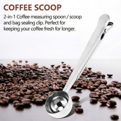 Coffee Measuring Spoon Sealing Clip,3 Pack Stainless Steel Long Handle Coffee Scoops,Sealing Clip 2 Coffee Measuring Spoon Sealing Clip,3 Pack Stainless Steel Long Handle Coffee Scoops,Sealing Clip 2