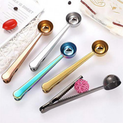 5pcs Coffee Scoop Clip,2-in-1 Coffee Measuring Spoon With Sealing Clips, Long Handle Spoon Bag Clip 5pcs Coffee Scoop Clip,2-in-1 Coffee Measuring Spoon With Sealing Clips, Long Handle Spoon Bag Clip