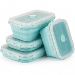 Boîtes de stockage de nourriture pliables 4 Pcs Boîtes de stockage de nourriture pliables Silicone Boîtes de stockage de nourriture pliables 4 Pcs Boîtes de stockage de nourriture pliables Silicone
