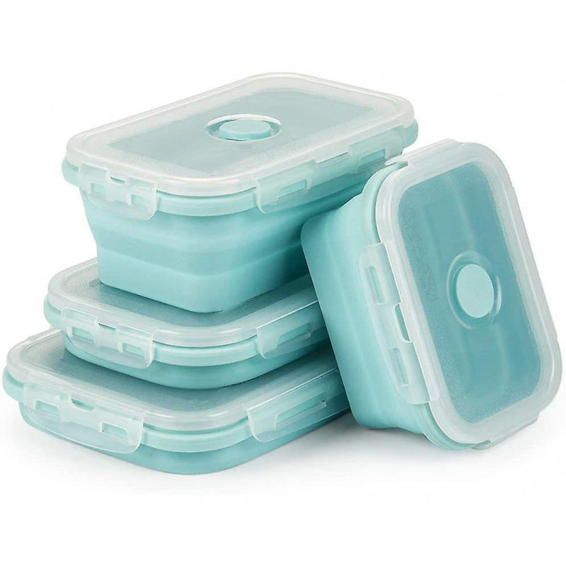 Boîtes de stockage de nourriture pliables 4 Pcs Boîtes de stockage de nourriture pliables Silicone