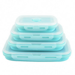 Boîtes de stockage de nourriture pliables 4 Pcs Boîtes de stockage de nourriture pliables Silicone Boîtes de stockage de nourriture pliables 4 Pcs Boîtes de stockage de nourriture pliables Silicone