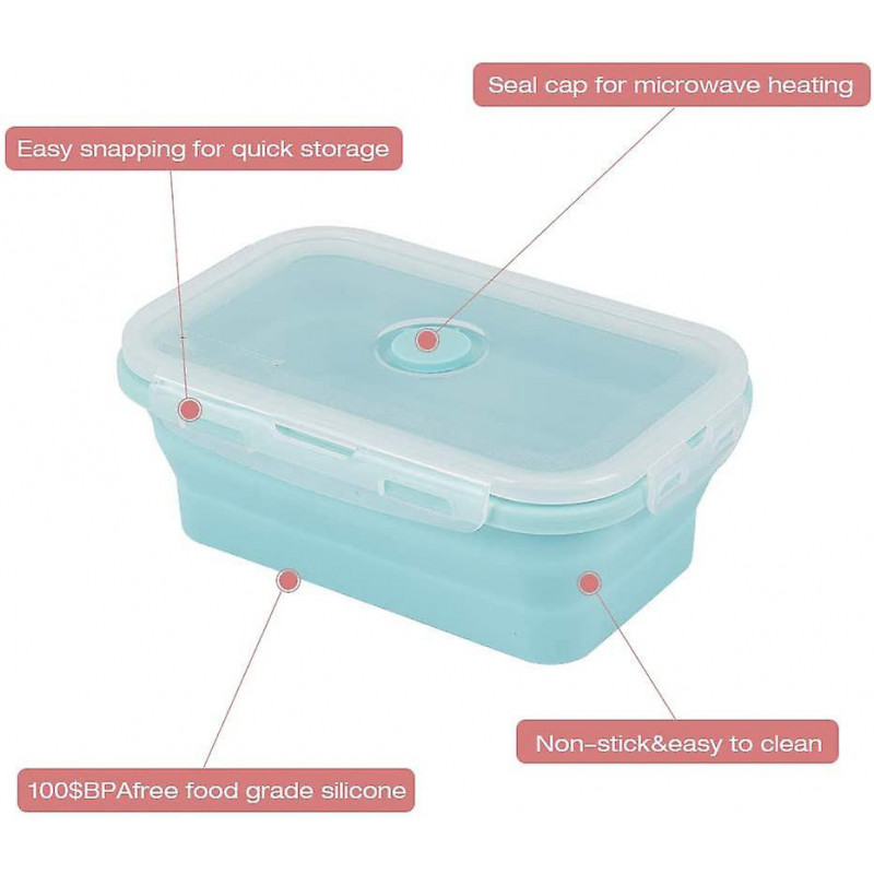 Boîtes de stockage de nourriture pliables 4 Pcs Boîtes de stockage de nourriture pliables Silicone